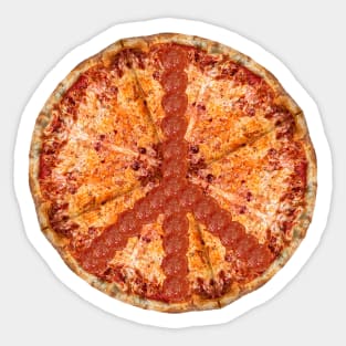 Peace Sign Pepperoni Pizza Pie Sticker